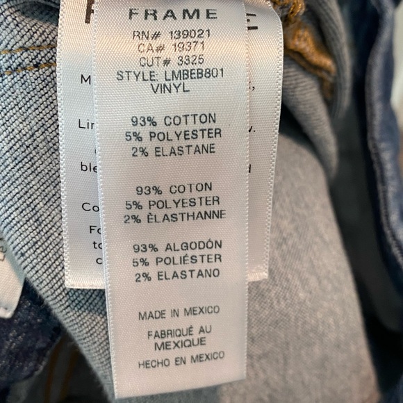 Frame Le Mini Boot in Vinyl Button Fly High Waist Denim Jeans Women’s size 27 - Picture 6 of 10